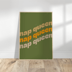 Nap Queen Wall Art - Dark Green Wooden Framed Decor